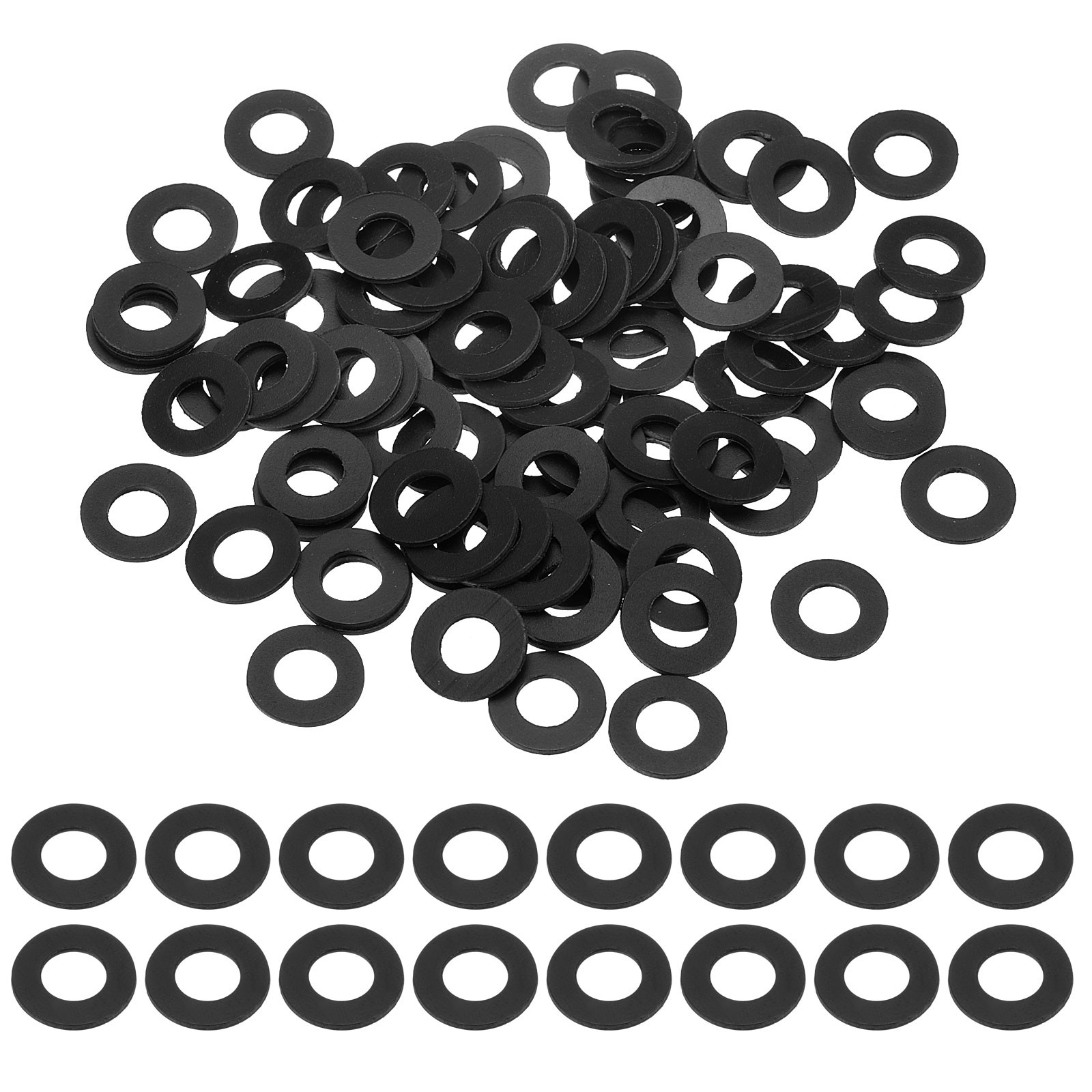 120 Pcs M6 PVC Flat Washers 6mm ID 12mm OD 1mm Thick Washers, Black gallery