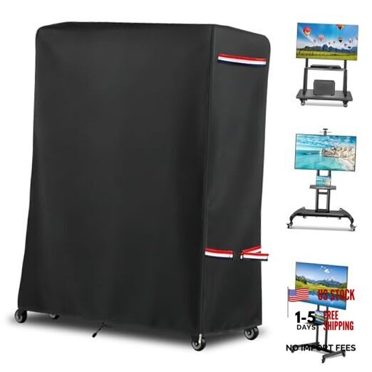 59 Inch Waterproof Outdoor TV Trolley Cover,Heavy Duty 59"L x 15"W x 55"H Black gallery