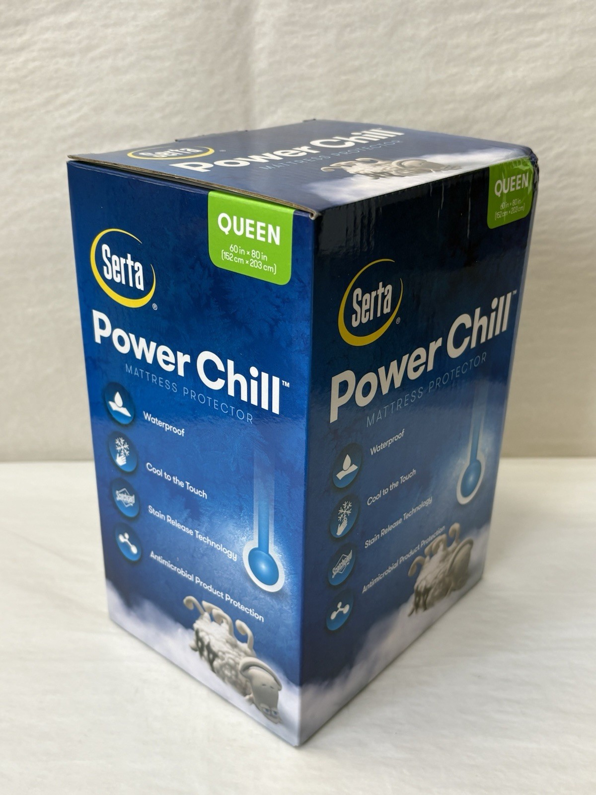 New Serta Power Chill Mattress Protector Waterproof Cool To The Touch QUEEN gallery