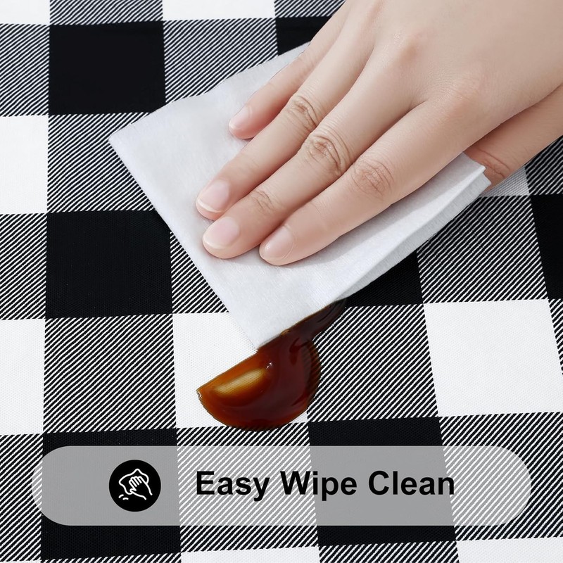 Rectangle Picnic Table Cloth, Elastic Waterproof Fitted Vinyl Tablecloths, Fl... gallery