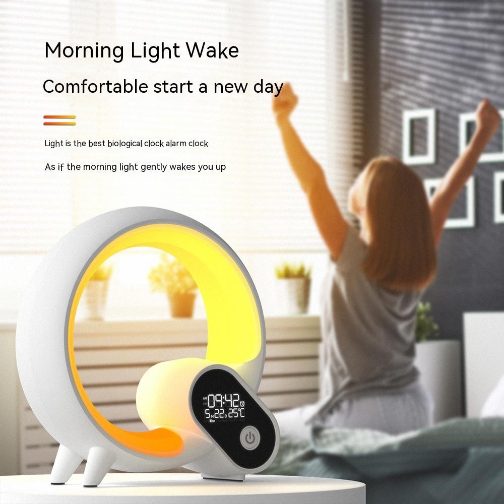 Creative Q Light Analog Sunrise Digital Display Alarm Clock Bluetooth Audio Inte gallery