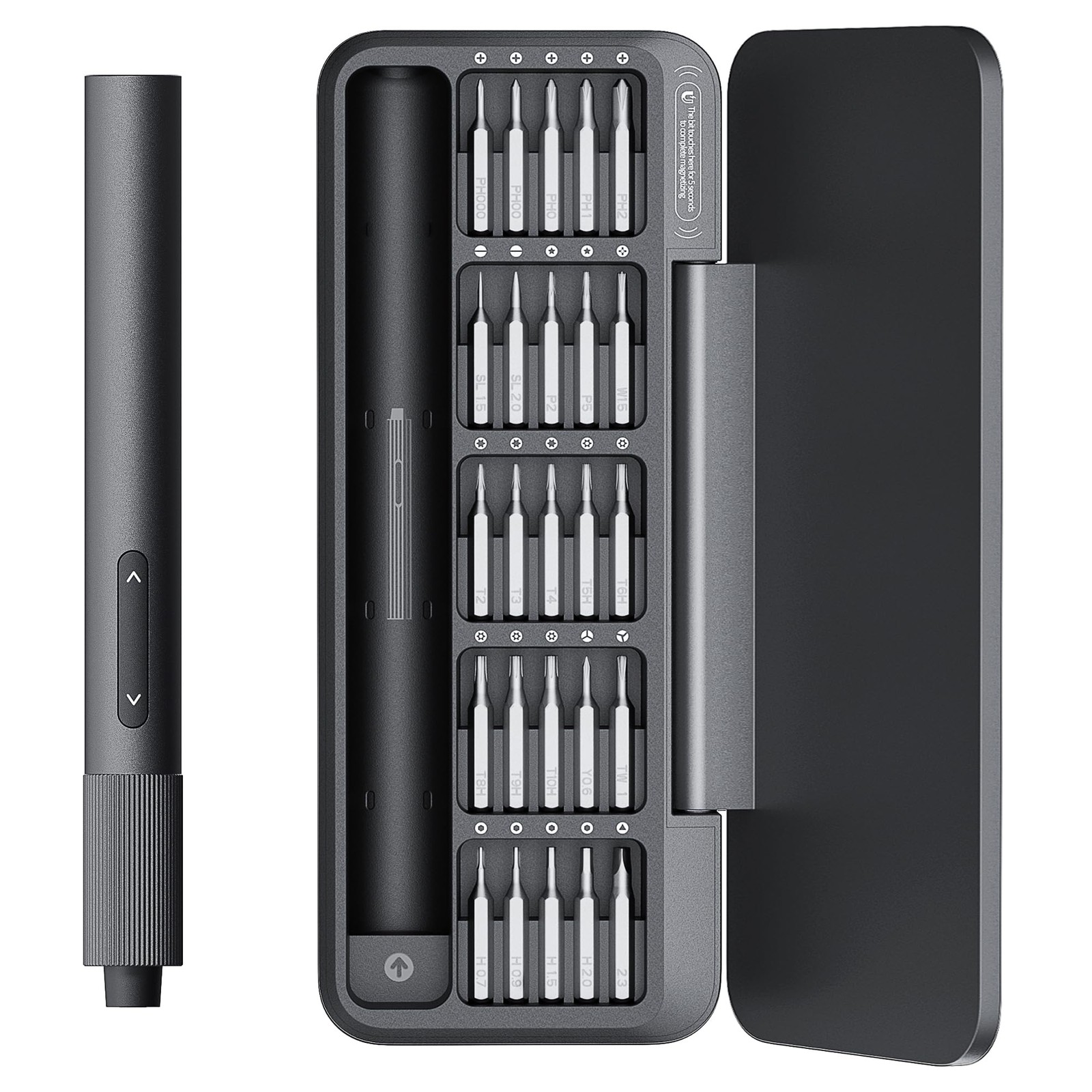 HOTO 25-in-1 Mini Electric Screwdriver, 3.7V Precision Screwdriver Dark Grey gallery