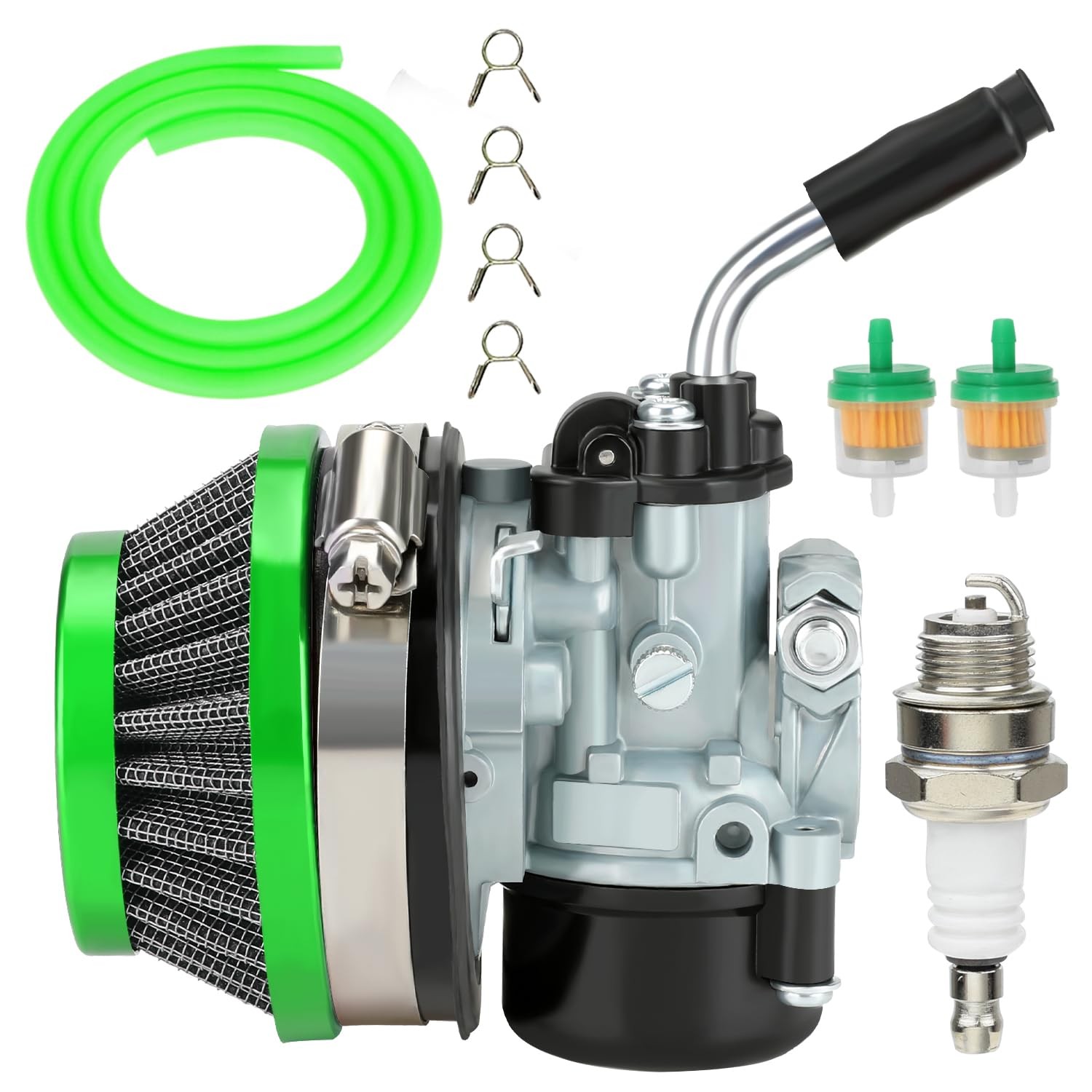 YOXUFA Carburetor Assembly for 2 Stroke Engine 80cc 100cc 49cc 50cc Green gallery