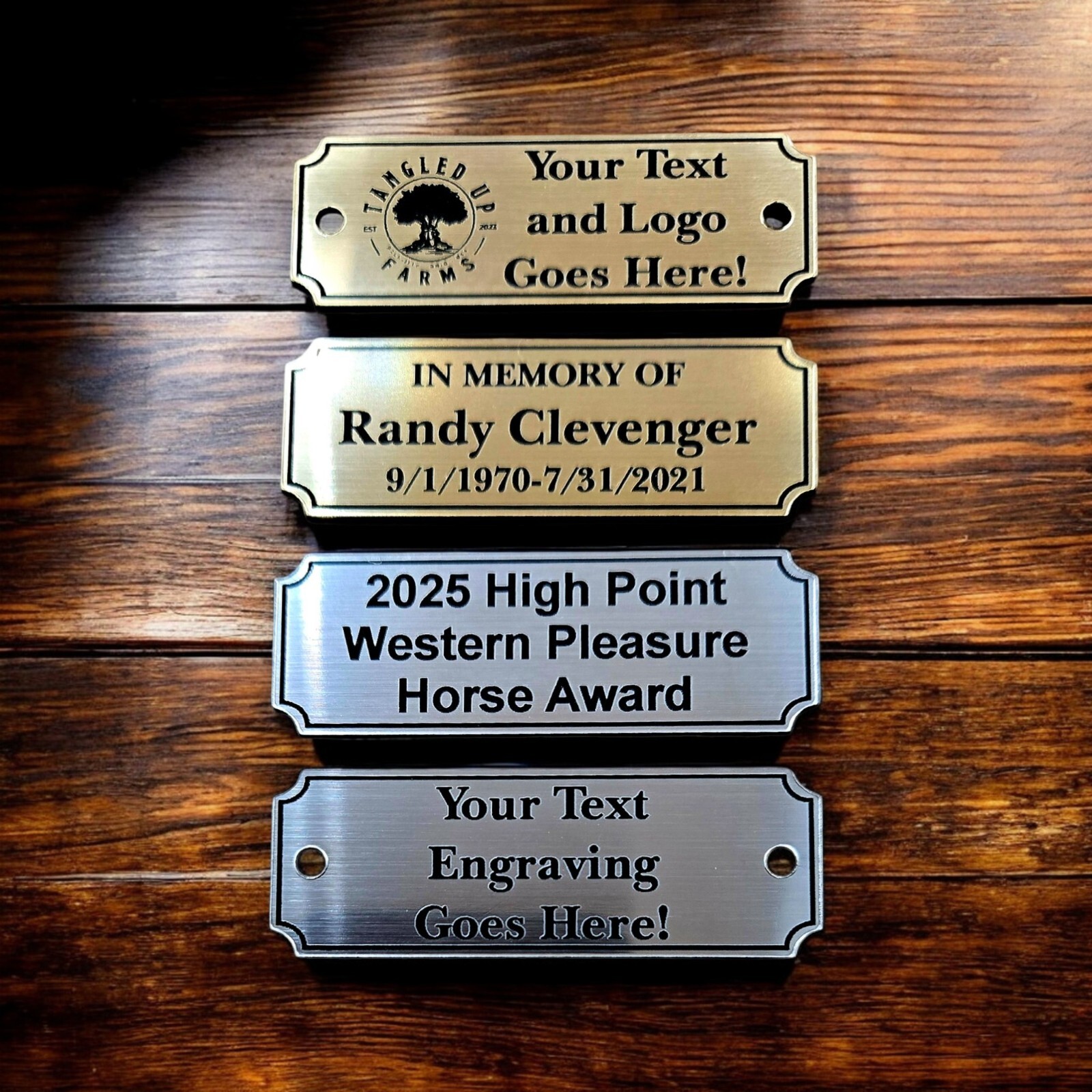 Name Plate, Custom Engraved Sign, Trophy Award Plaque, Taxidermy, Memorial Tag gallery