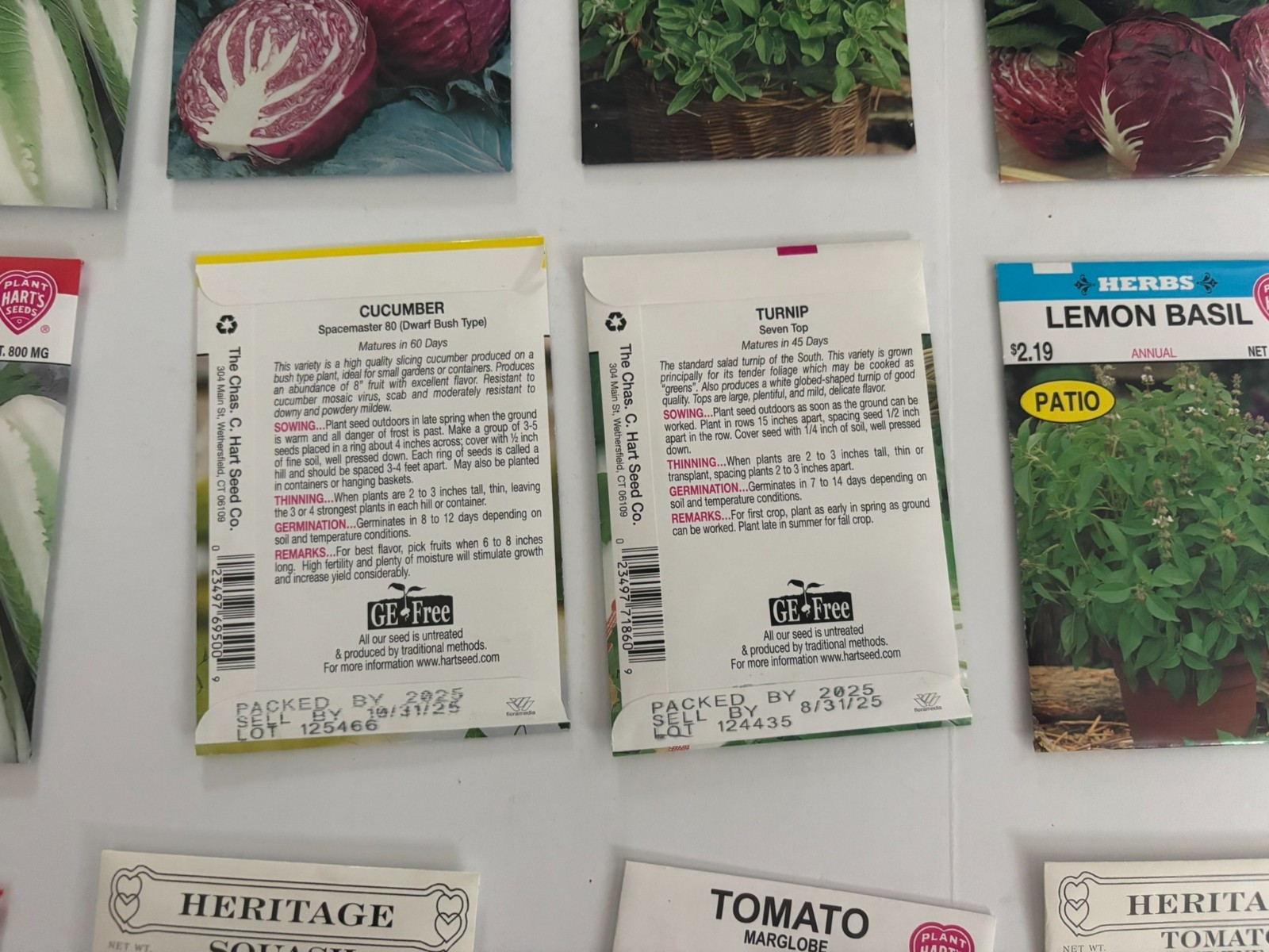 15 Seed Packet Lot - Vegetables Heritage Packets Plant Harts Seeds Exp 2025 #2 gallery