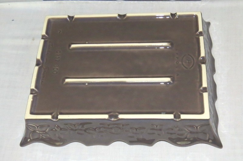 Appolia France - two Rectangular Dark Olive Green Dishes gallery