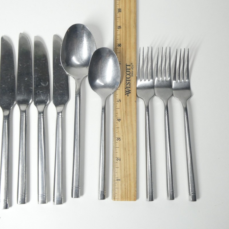 Hampton Silversmiths Ritz Flatware Lot 11pcs Stainless Forks Spoons Knives gallery