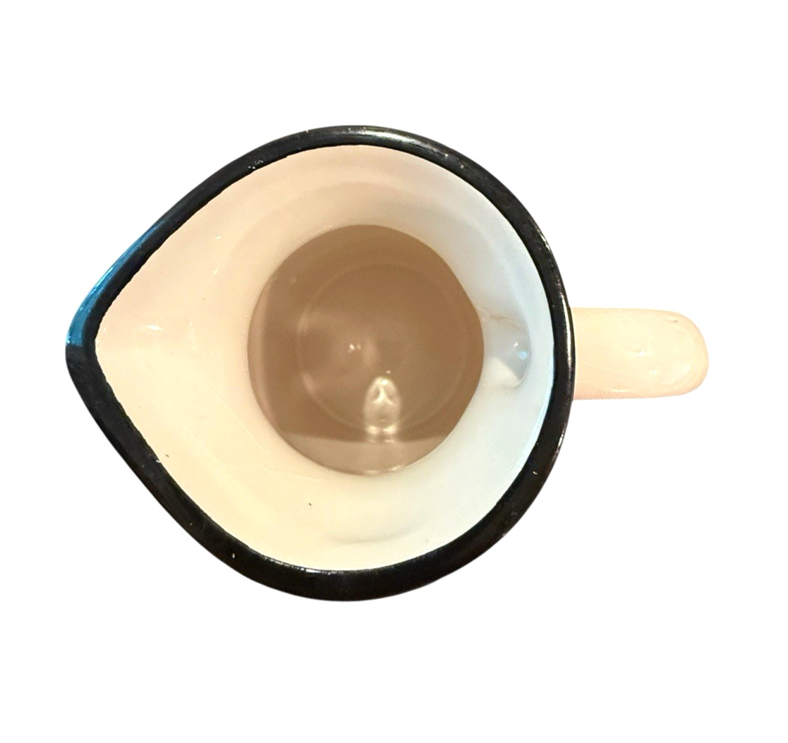 Black and White Striped Ceramic Pitcher IQ Accessories Decor Vase 6.25" Water gallery