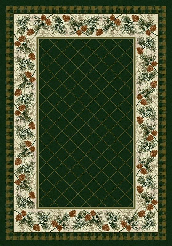Evergreen Pinecone Nylon Rustic Lodge Country Cabin Area Rug 4'x5' gallery