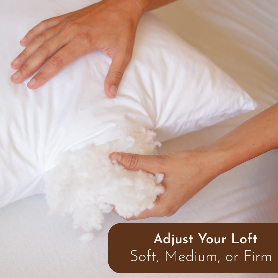 Pillow Standard 20x26 2 Pack Adjustable Loft Hypoallergenic White Little Sleepy gallery