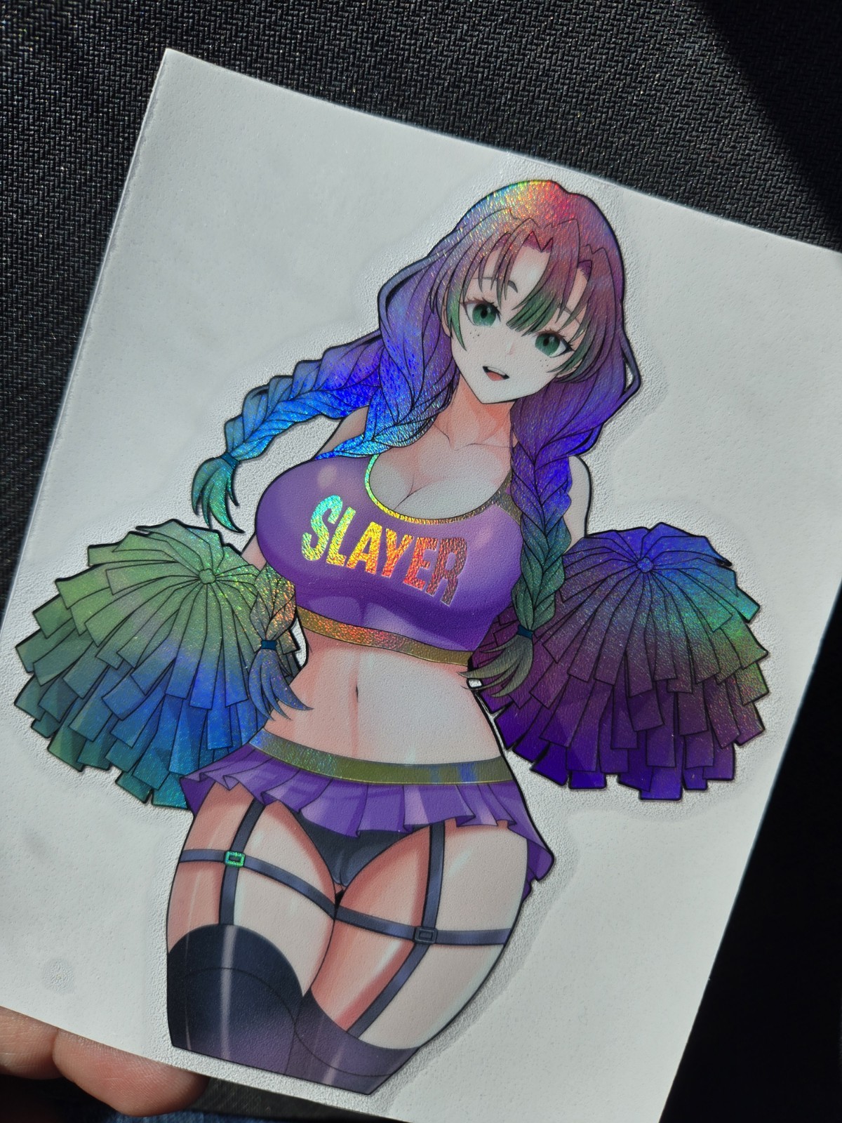 6" Spotholographic Weatherproof Waifu Vinyl Sticker Shinobu Slayer gallery