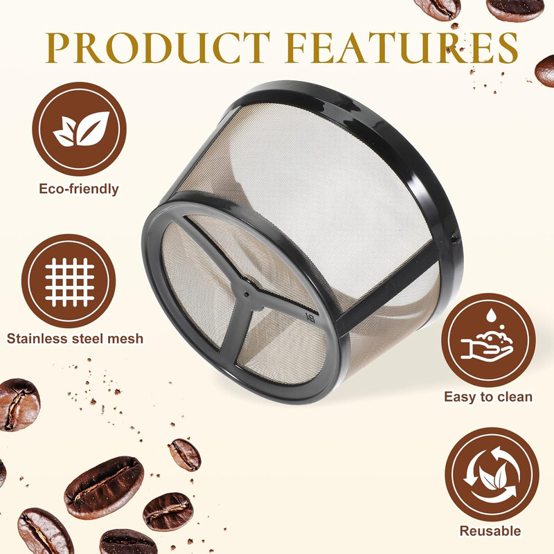 2PCS Reusable Coffee Filter Baskets – 4-5 Cup, Fits Mr. Coffee Makers gallery