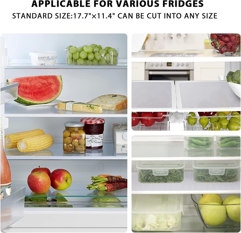 9 Pack Washable Waterproof Fridge Liners and Drawer Mats, Refrigerator Shelvi... gallery