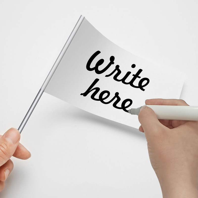 50Pack White Marking Flags, Writable | 15X4X5 Inch, Yard Flags for Lawn & gallery