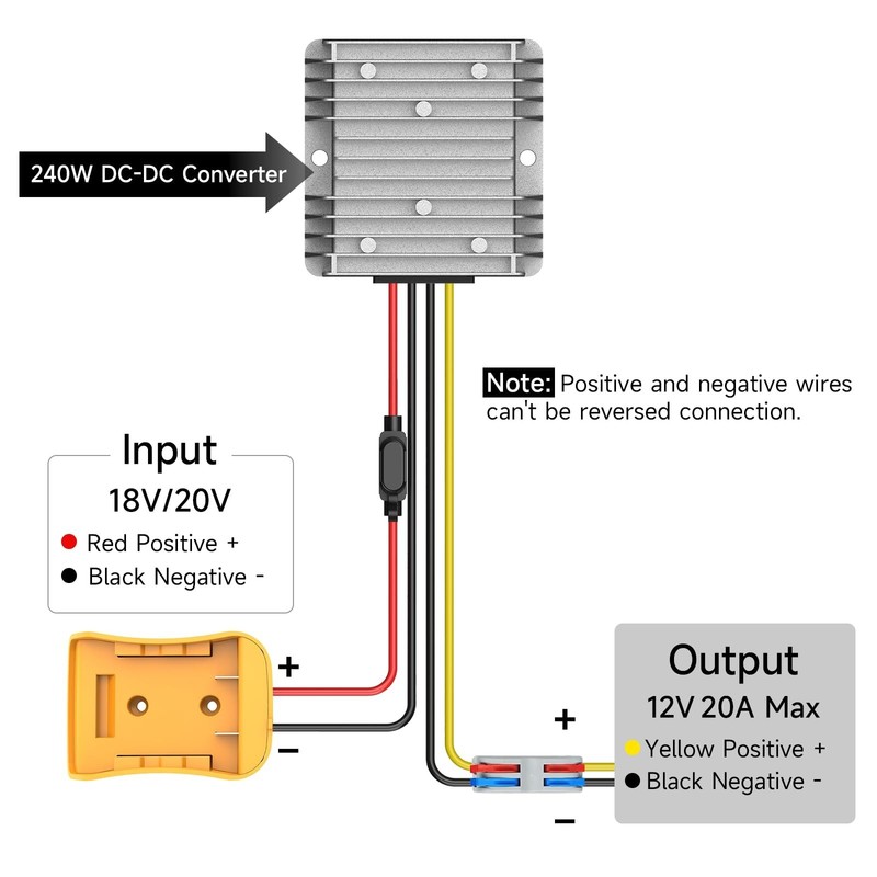 20V to 12V Step Down Converter Transformer Compatible with DeWalt 20V Battery gallery