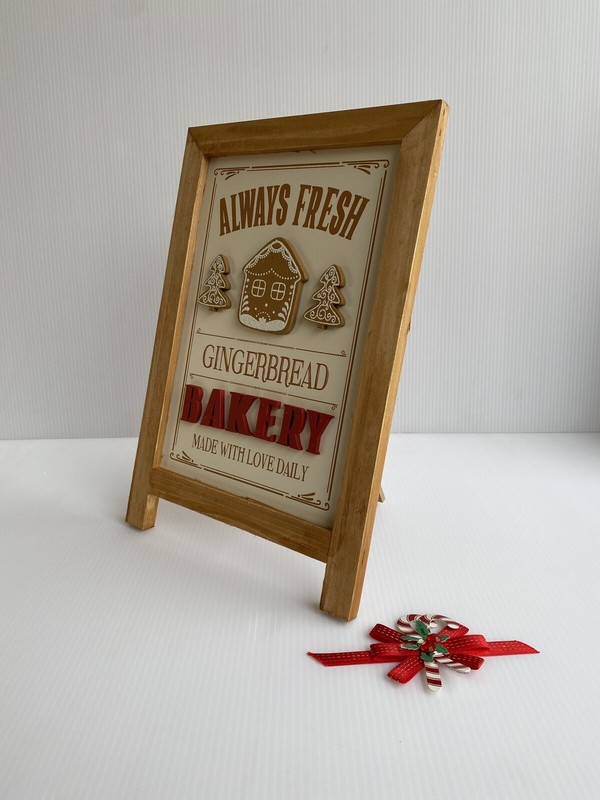 "Always Fresh Gingergread Bakery" Christmas Sign Table Top by Ashland NEW gallery