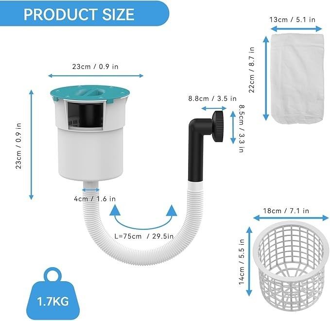 Surface Float Skimmer,2025 Upgrade,No Installation Required, no Adjustable... gallery