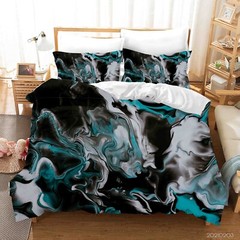 3D Marble Texture Black Blue White Quilt Cover Set Bedding Sets Pillowcases 64
