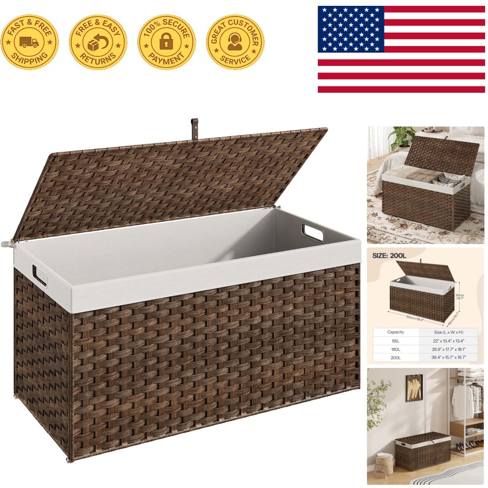 Rectangular Storage Basket: 200L Capacity with Soft Lining & Metal Frame