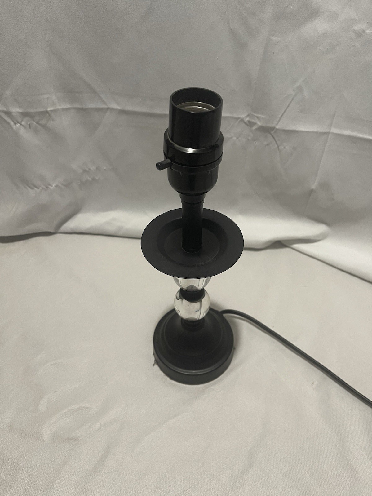 Black Metal Acrylic Table Lamp Base Modern Accent Light 11" Tested gallery