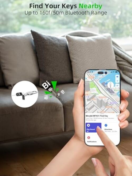 Keychain Tracker, Keys Finder Works Compatible with Find My App (iOS Silver gallery