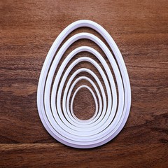 Egg Cookie Cutter 7pc Set – Classic Spring Oval Shaped Easter Baking Craft Mold