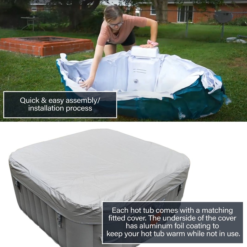 ALEKO Inflatable Improved Version 6 Prs Hot Tub 250 Gallon Up to 130 Bubble Jets gallery