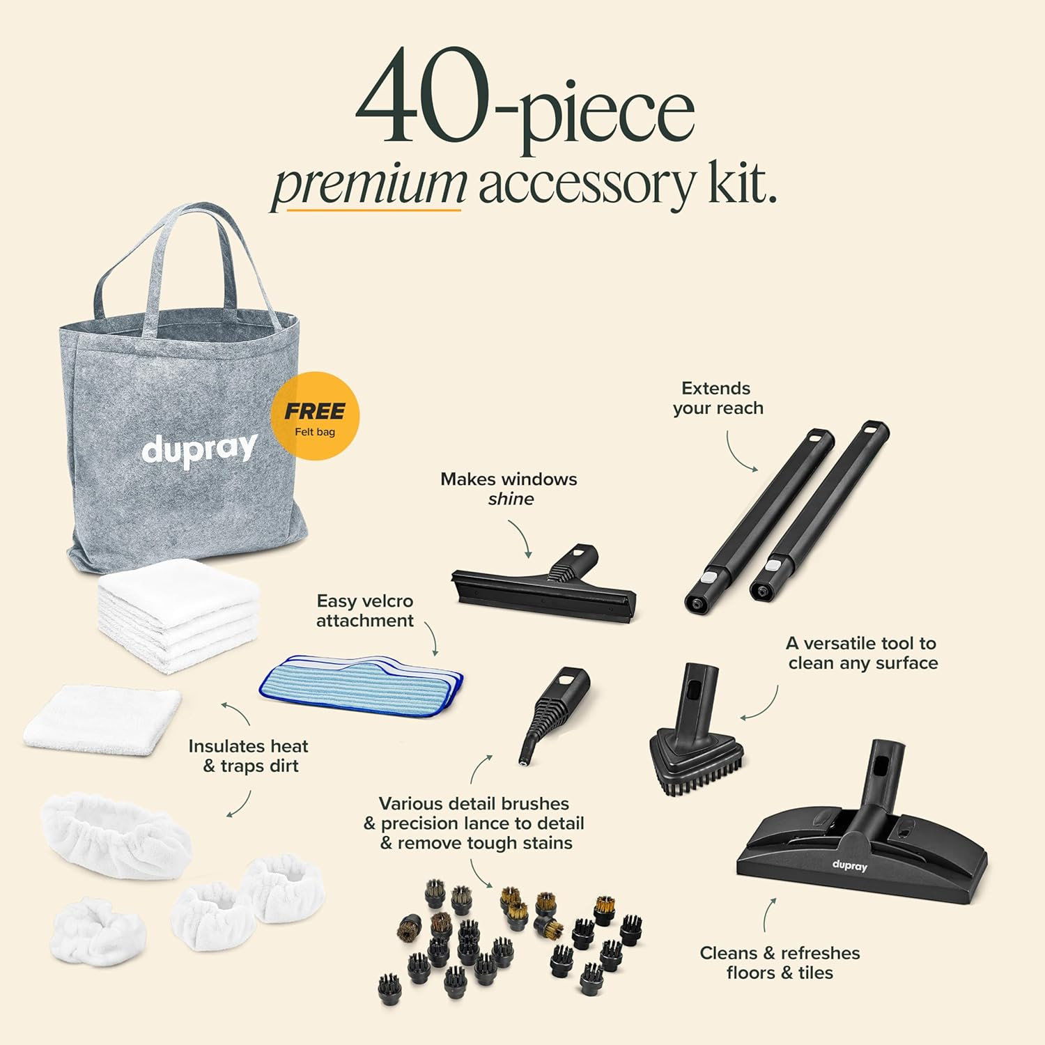 Powerful Neat Steam Cleaner & 40-Piece Kit for Deep, Chemical-Free Cleaning gallery