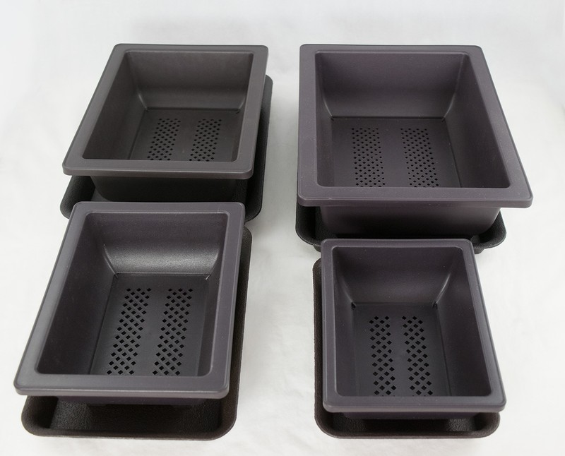 4 Sets 6.25"-10" Mix Rectangular Plastic Succulent, Bonsai Training Pot + Tray gallery