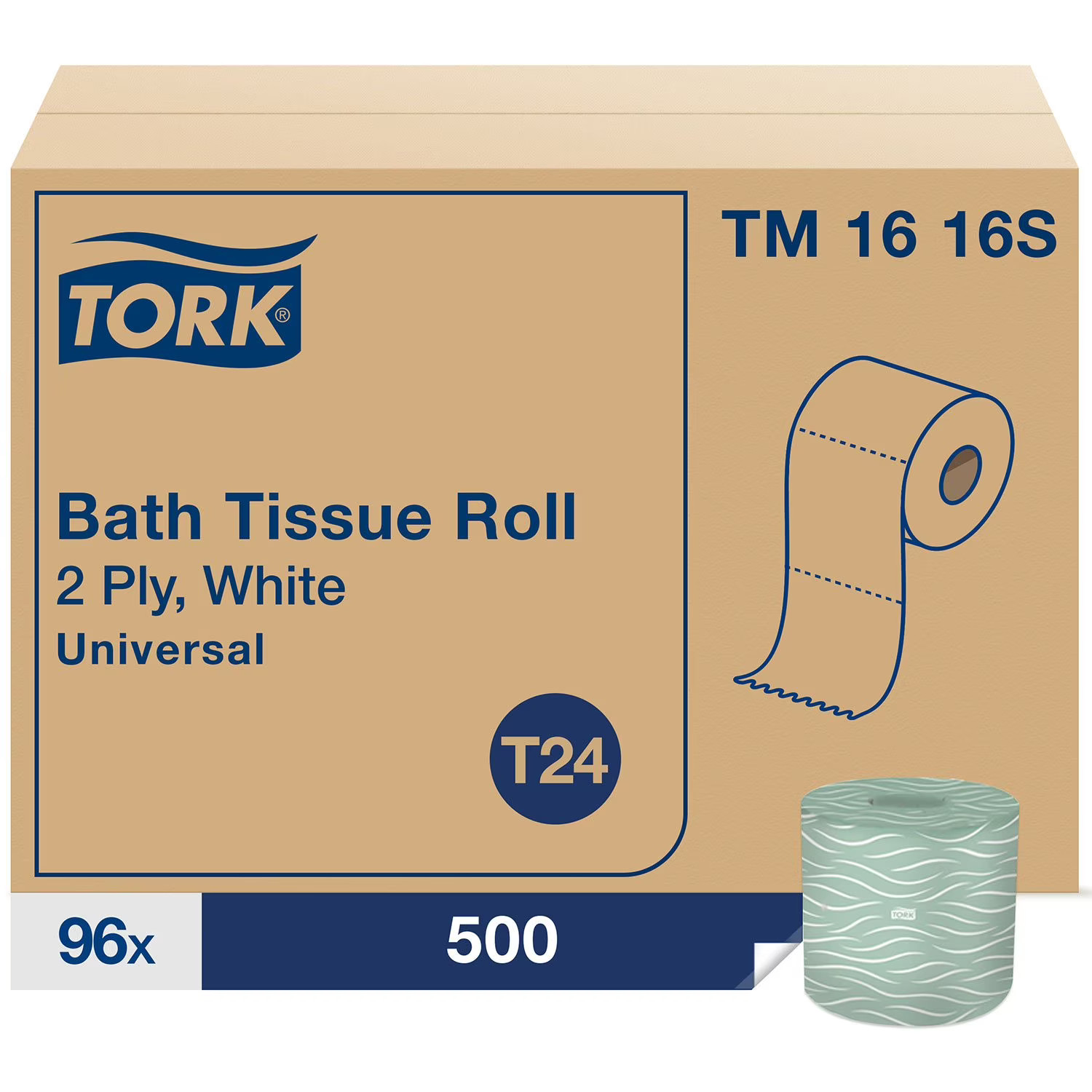 Tork Universal 2-Ply White Bath Tissue, 96 Rolls, 500 Sheets/Roll gallery