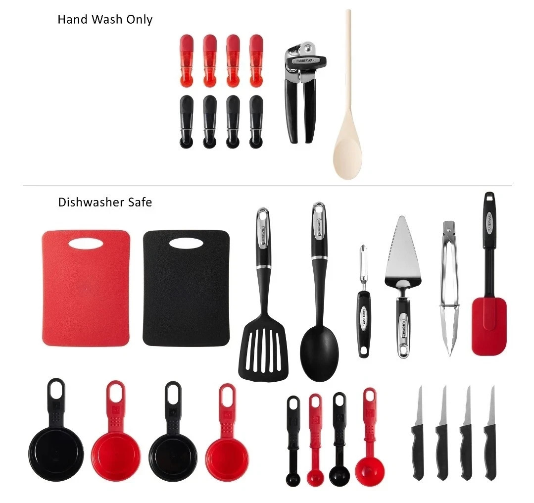 Farberware 30-Piece Black And Red Kitchen Tool and Gadget Starter Set *NEW* gallery