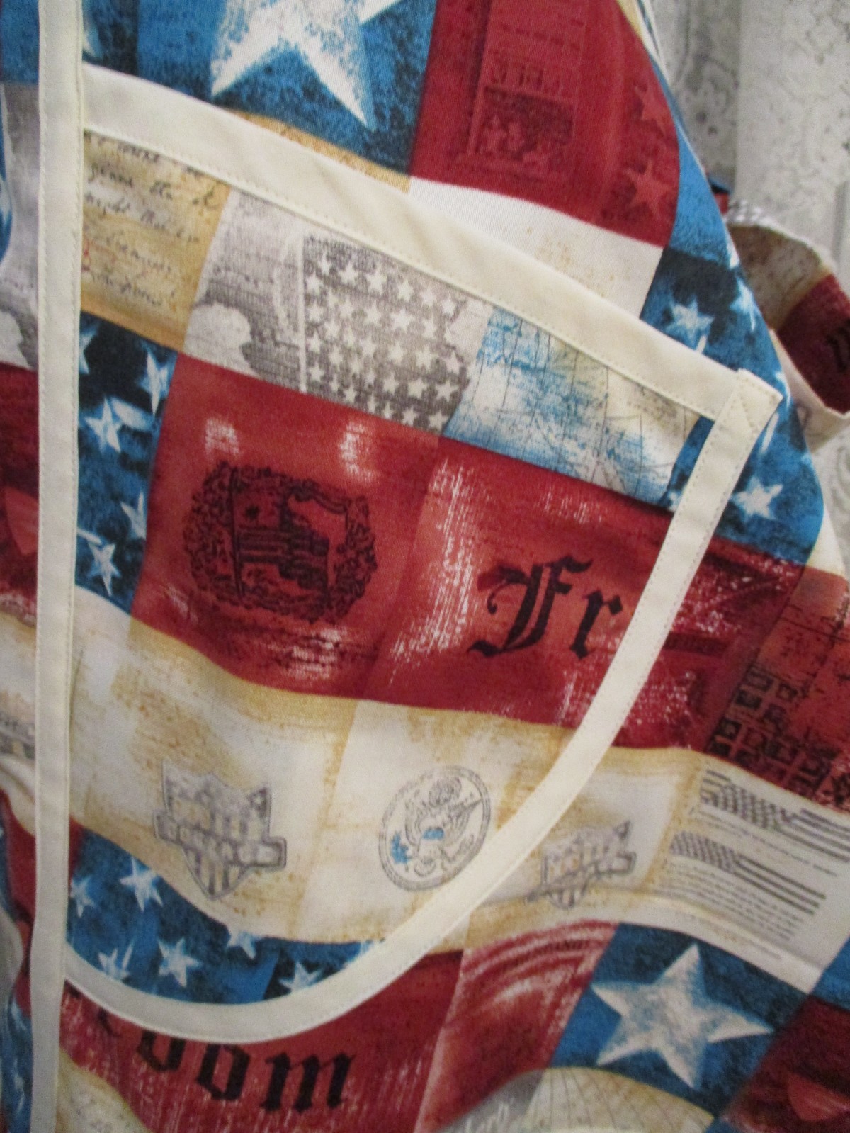 PATRIOTIC HANDMADE PLUS SIZE BIB APRON gallery