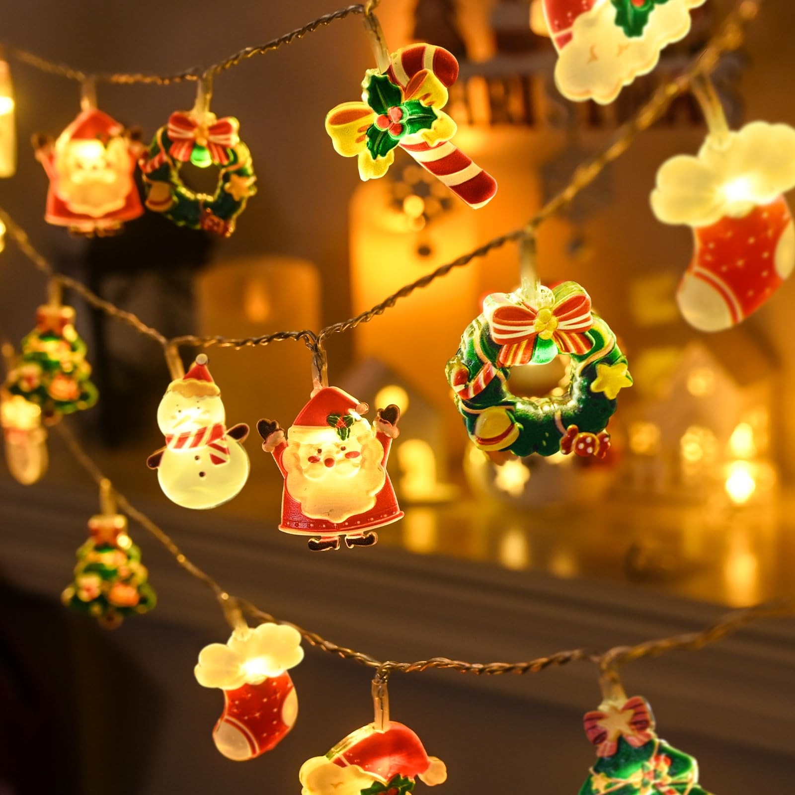 Christmas Fairy String Lights, 20 LED Xmas Warm White Lights Hanging Decors w... gallery