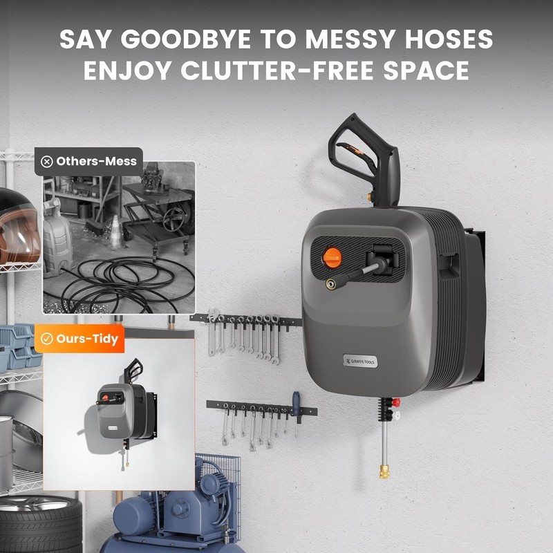 Giraffe Tools Electric Pressure Power Washer, 65FT Ultra-Soft Hose, Max 2500 PSI gallery