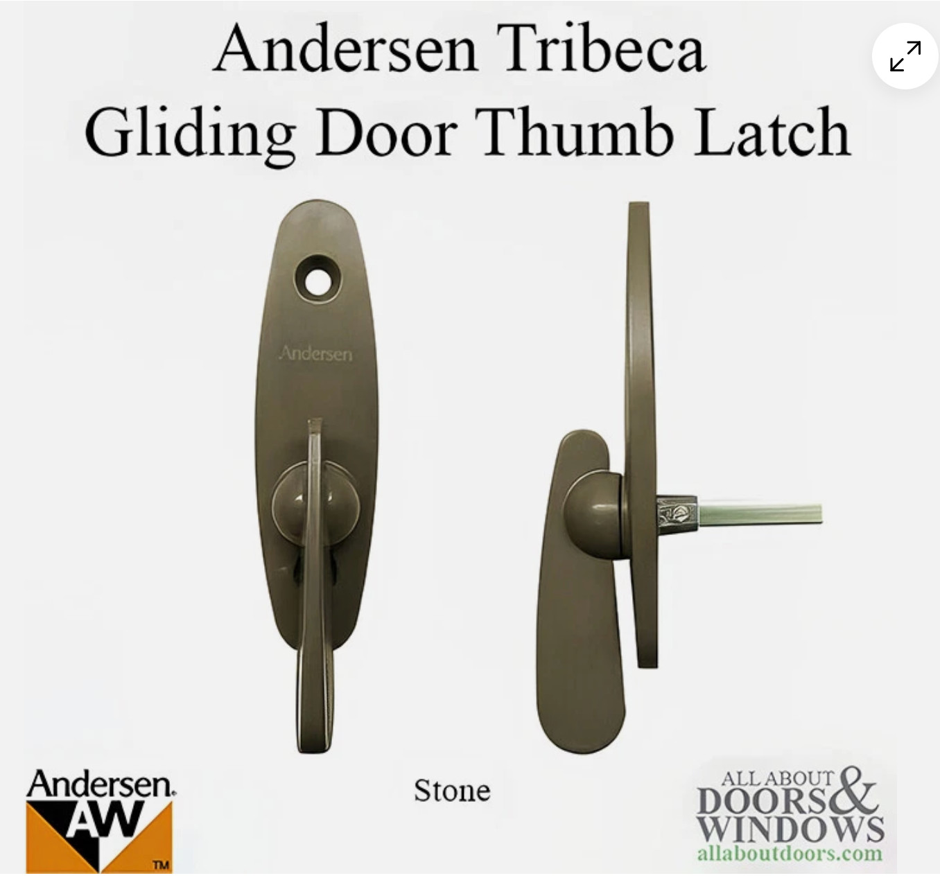 Andersen Tribeca Style - Gliding Door Thumb Latch - Stone Color FREE SHIPPING gallery