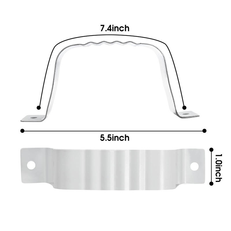 VYH Gutter Straps 2x3，Downspout Bracket ，Downspout 2"x3", 2x3 white 4pcs gallery
