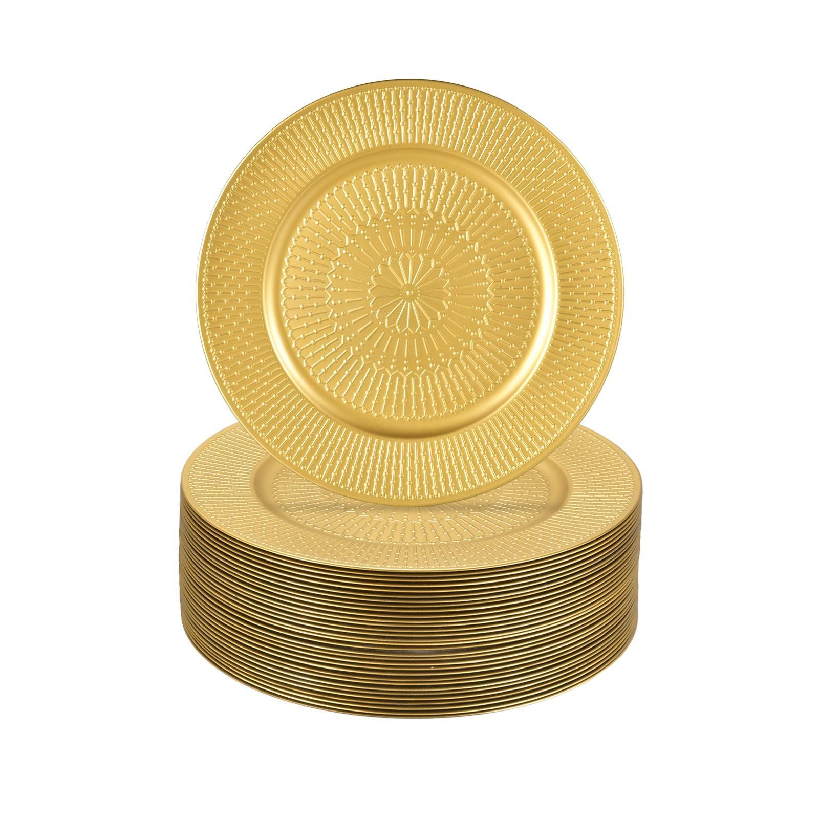 100 Pcs Charger Plates Bulk 13'' Round Dinner Plate Chargers For Wedding Party-- gallery