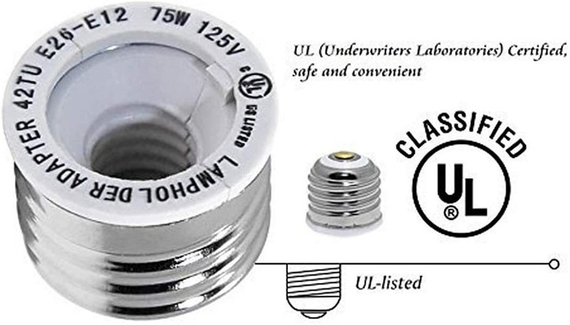 10-Pack E26/E27 to E12 Adapter, Standard Light Bulb to Candelabra Base Socket gallery
