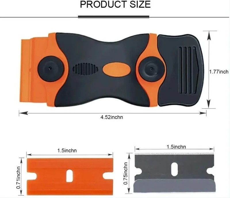 Plastic & Metal Razor Blade Scraper, Window Glass Cleaner, Vinyl Film & Adhesive gallery