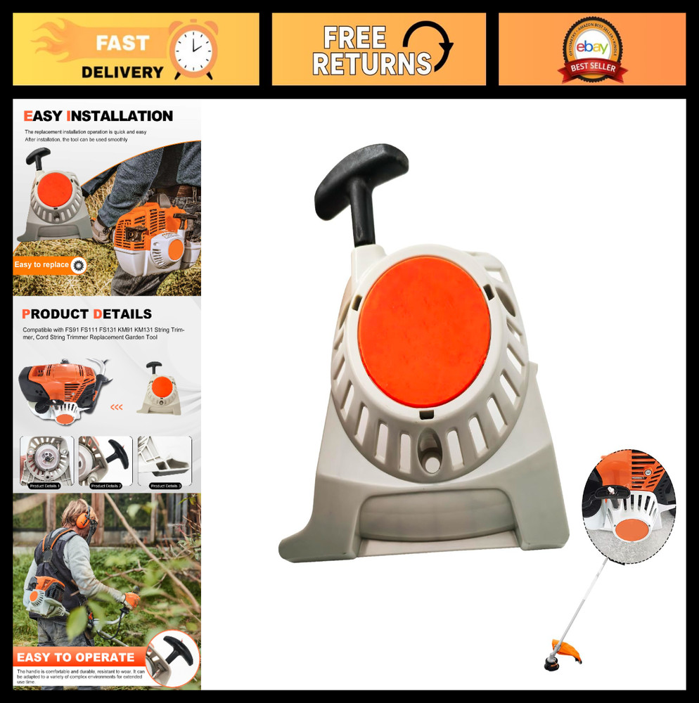 Pull Starter Assembly for Stihl FS90 FS91 FS110 FS111 FS130 KM91 KM131 - Easy In