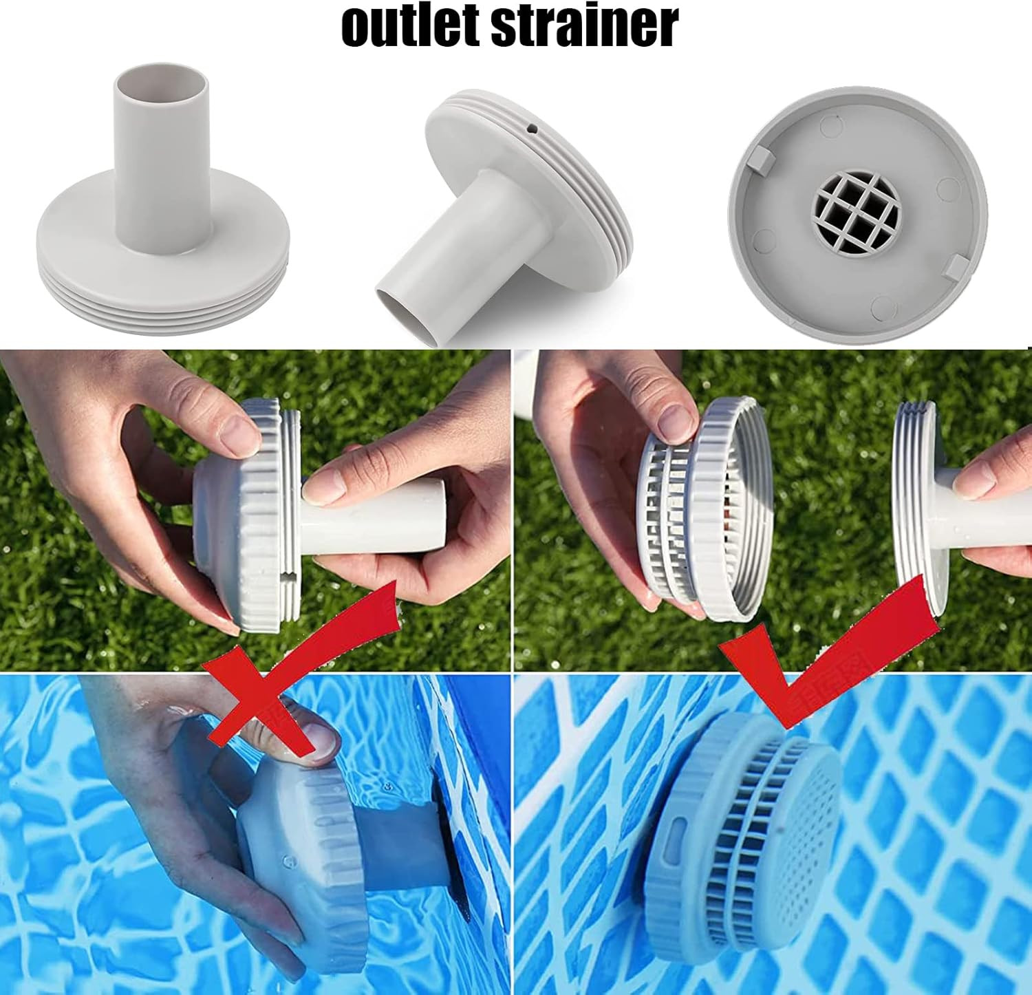 11070 Strainer Connector for Intex Swimming Pool Outlet Ports 1-1/4" Fitting Fit gallery