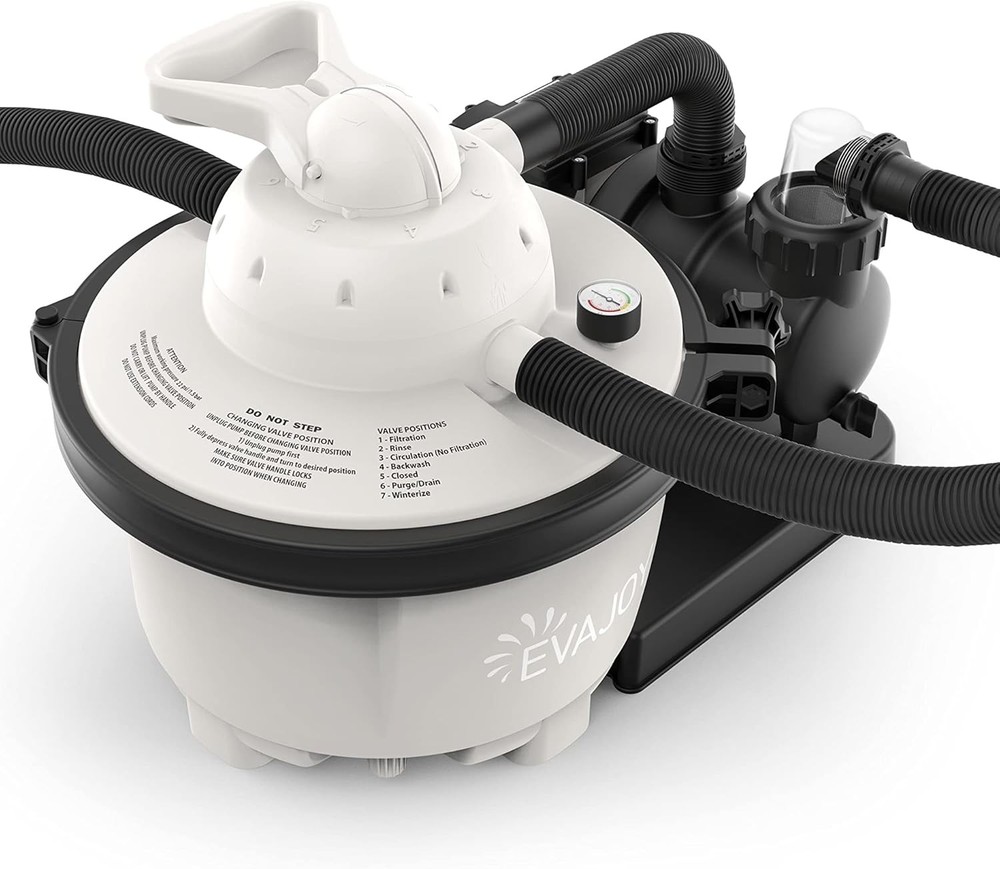 EVAJOY Sand Filter Pool Pump 2000GPH for Above Ground Swimming Pool