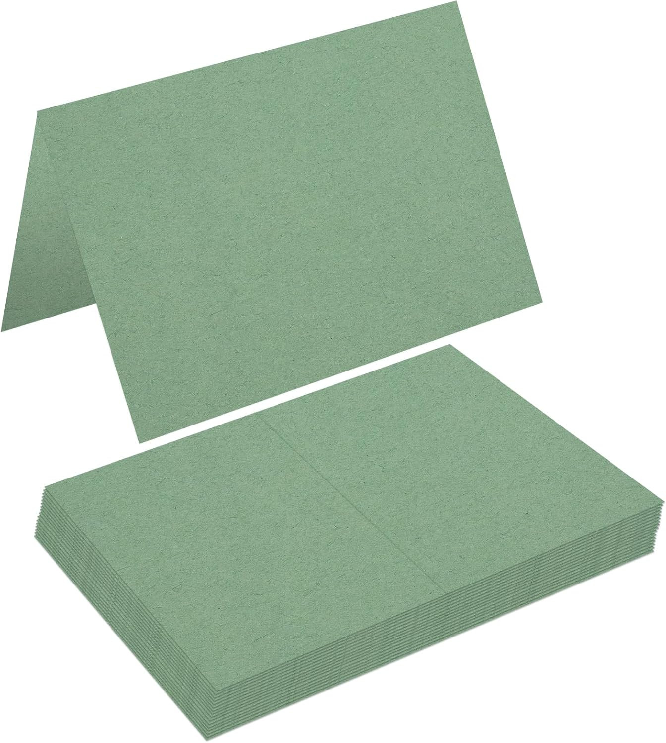 50 Pack Folded Blank Note Card Cardstock Tent Cards, 8X6" Folds to 4X6" 110Lb/30 gallery