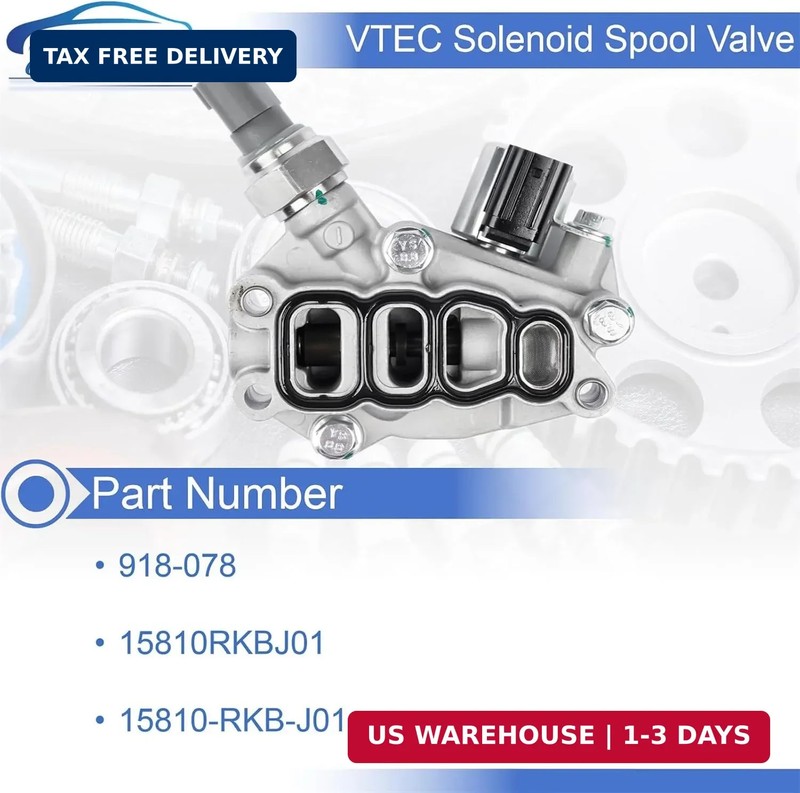 15810-RKB-J01 VVT Engine Variable Valve Timing Solenoid with Gasket Replacement gallery