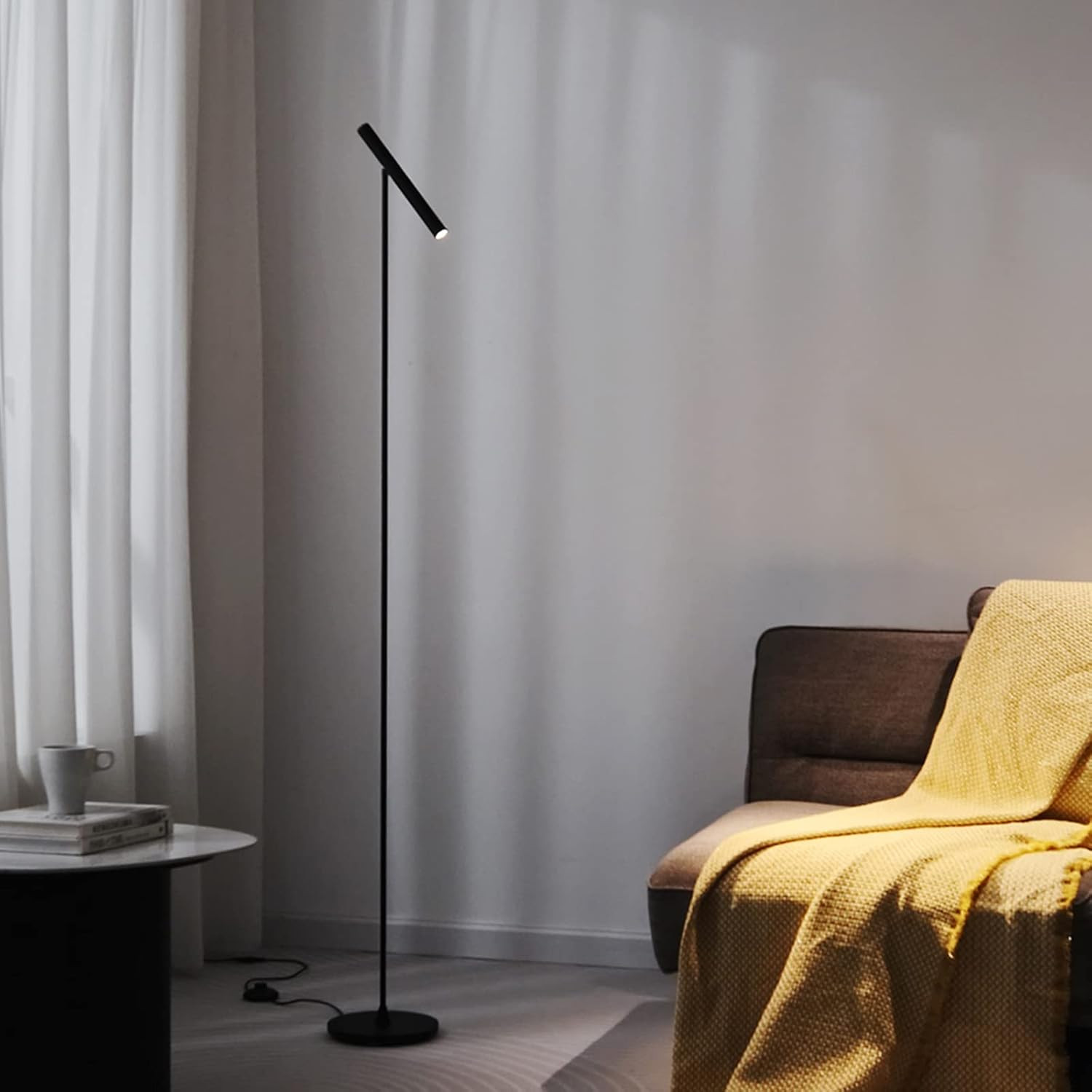 Modern 66" LED Floor Lamp with Adjustable Head & Foot Switch for Home & Office gallery