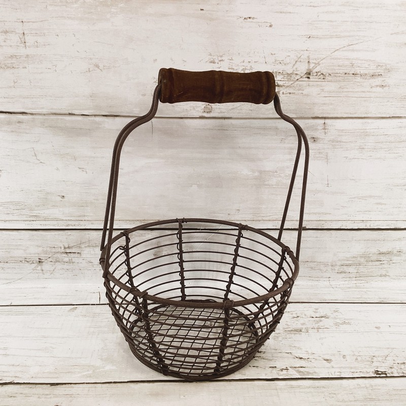 CWI Easter Decor - Prim Egg Basket Wood Eggs Birds Nest gallery