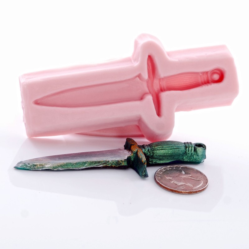Small Dagger Pirate Sword Silicone Mold Food Safe Fondant Polymer Clay (875) gallery
