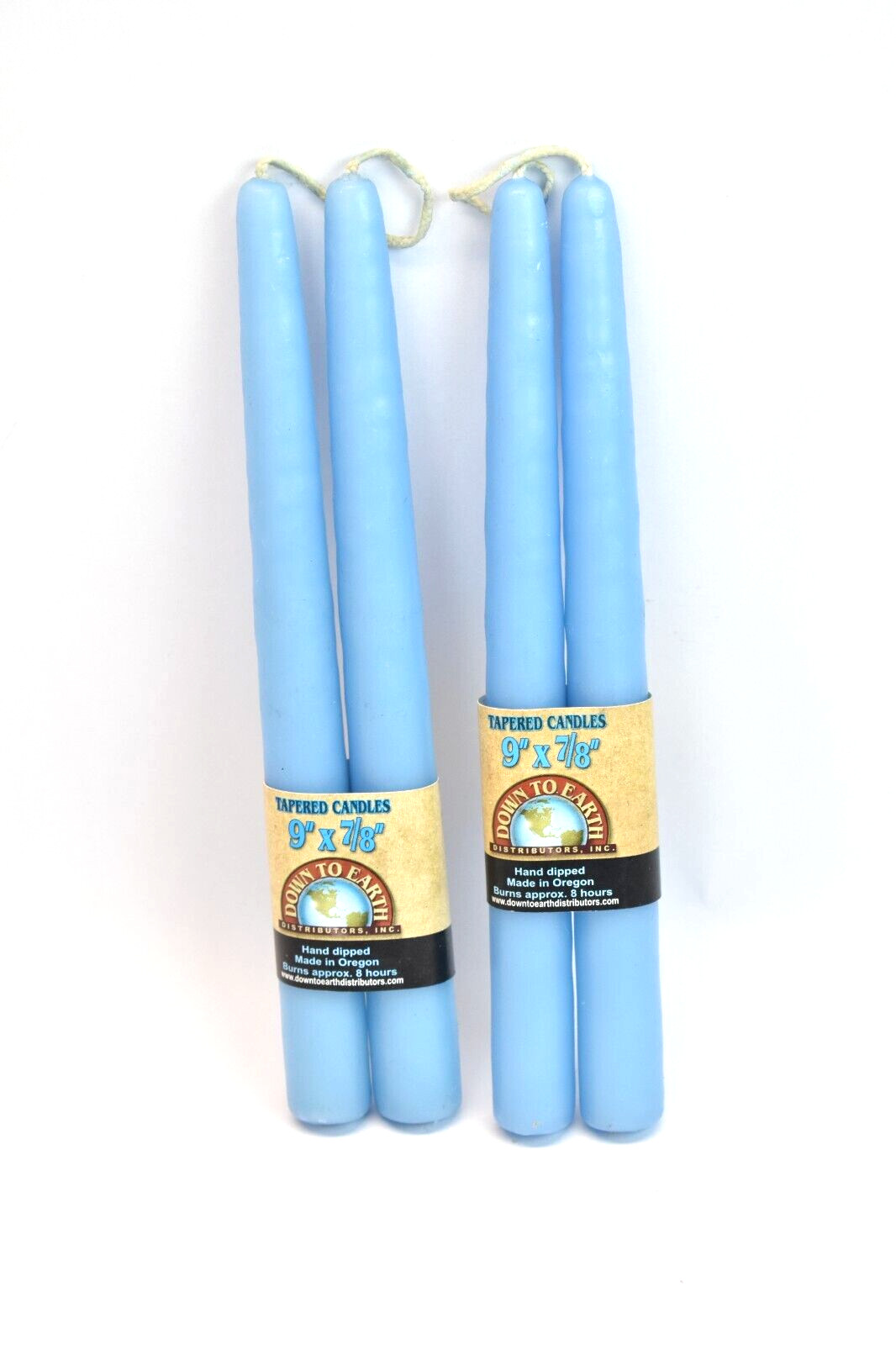 2 Pack 9" Taper Candles Unscented Down To Earth Hand Dipped 8 Hours Burn Time gallery