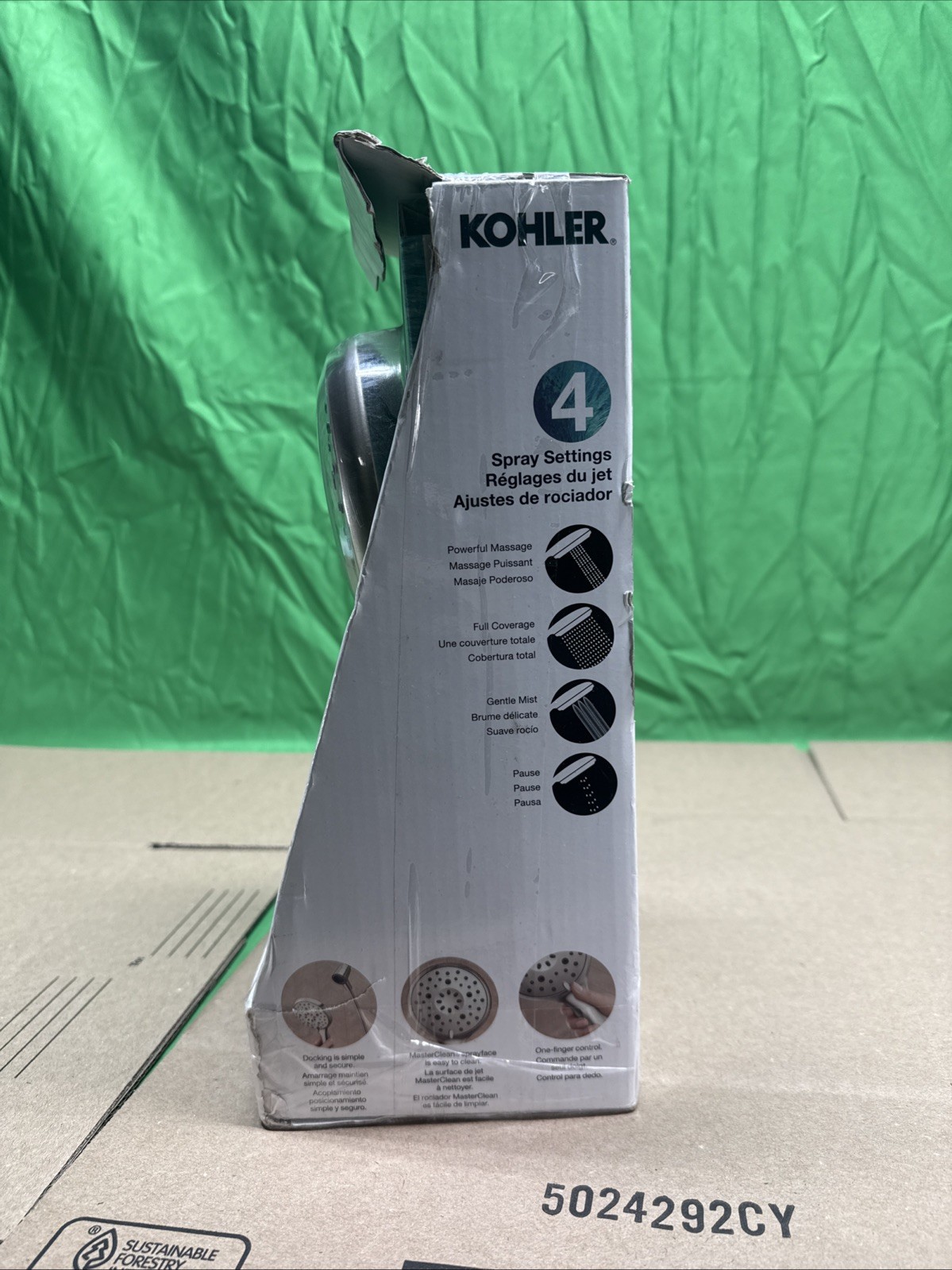 KOHLER “Claro” Multifunction Wall Mount Handheld Shower Head Brushed Nickel gallery