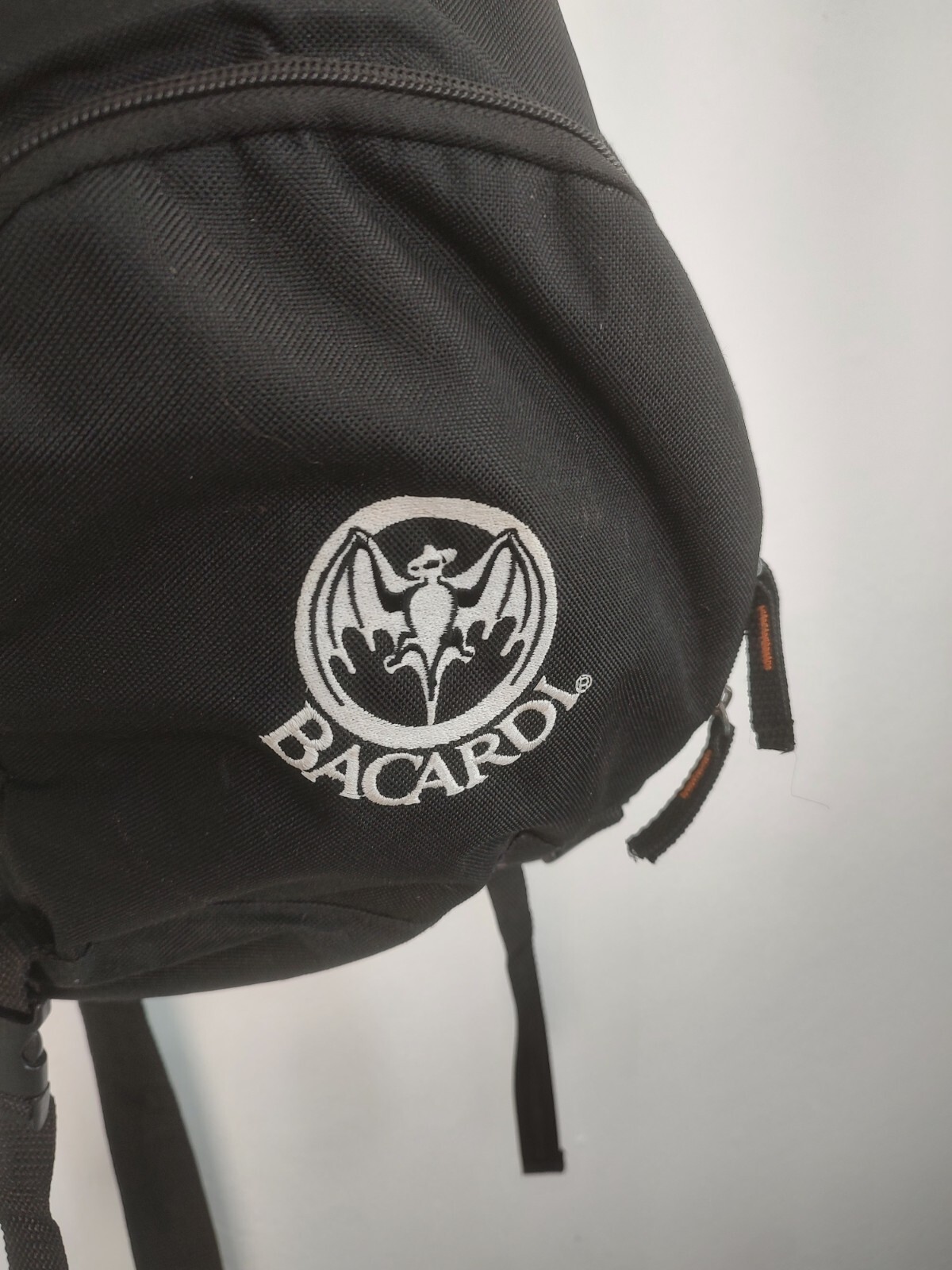 Bacardi Black Backpack Single Strap Side Opening 2 Zipper Storage Back pack 3